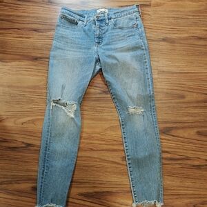 Madewell Light Blue Distressed Skinny Jeans